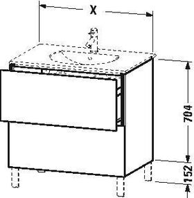 Duravit Waschtischunterbau L-CUBE 419x520x704mm betongrau matt