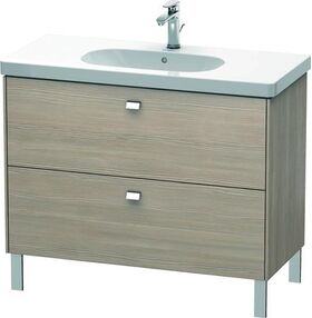 Duravit Waschtischunterbau BRIOSO Griffe chrom 693x1020x469mm pine silver