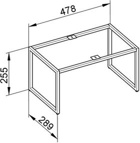 Keuco Bodengestell X-LINE 480x250x290mm anthrazit