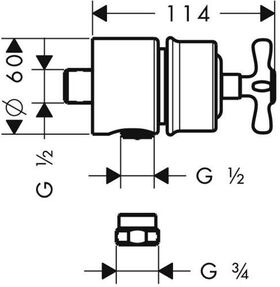 Schlauchans. FIXFIT STOP AXOR MONTREUX DN 15 stainless steel optic