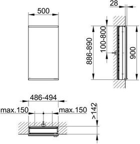 Keuco Spiegelschrank ROYAL MODULAR 2.0 Breite 500mm Höhe 900mm Tiefe 160mm