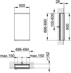 Keuco Spiegelschrank ROYAL MODULAR 2.0 Breite 500mm Höhe 900mm Tiefe 160mm