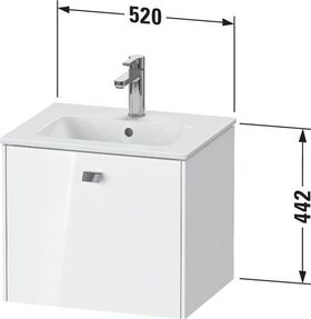 Duravit WT-Unterbau BRIOSO COMPACT 1 Auszug 442x520x419mm weiß hochglanz