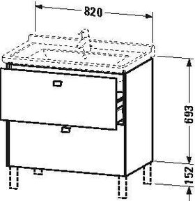 Duravit WT-Unterbau BRIOSO COMPACT Griffe Frontfarbe 693x820x469mm bas matt