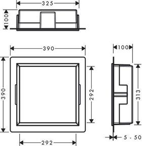 HG Wandnische XtraStoris Original mit Rahmen 300x300x100mm mattschwarz