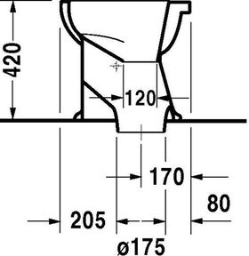 Duravit Stand-WC DURAPLUS trocken f Kl-verschluss 350x470mm weiß