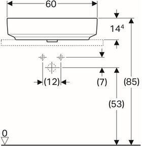 Geberit Aufsatzwaschtisch VariForm ov 600x450mm m HLB mit Überlauf weiß KT