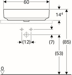 Geberit Aufsatzwaschtisch VariForm elliptisch 600x450mm m HLB o ÜL weiß