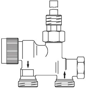 OV Tauchrohrventil-Zweirohr-System DN 15, 3/4Zoll AG, senkrechte Lanze