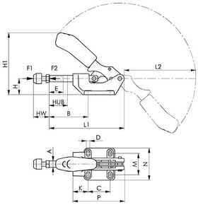 Schubstangenspanner Nr.6842 Gr.3 schwer,Druck-/Zugspanner AMF