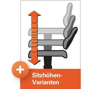 Arbeitsdrehstuhl PROMAT Bodengleiter+Fußring Integralschaum schwarz 580-850mm