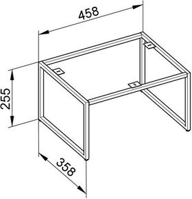 Keuco Bodengestell X-LINE Stahl lackiert, 460x255x360mm trüffel