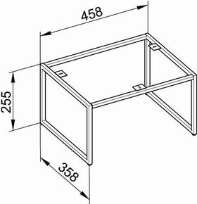 Keuco Bodengestell X-LINE Stahl lackiert, 460x255x360mm vulkanit