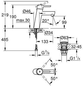 Grohe EH-WTbatt CONCETTO 1/2Zoll M-Size chr