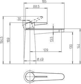 VB Einhebel-Waschtischarmatur Conum 49x 169x165mm ohne Ablaufgarnitur Matt Black