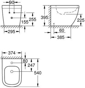 Grohe Standbidet EURO KERAMIK 1 HL m ÜL PureGuard/awe