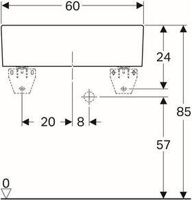 Geberit Mehrzweckbecken PUBLICA ohne Überlauf 600x400x130mm weiß