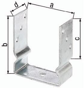 U-Pfostenträger ETA-10/0210 71x150x100x60mm TZN z.Aufschr.GAH