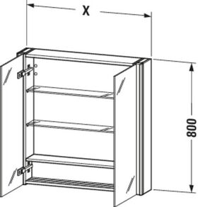 Duravit Spiegelschrank XSQUARE m Be 800x800x156mm dolo grey hochglanz