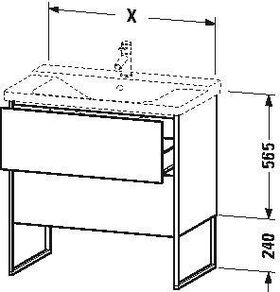 Duravit Waschtischunterbau XSQUARE 805x610x473mm graphit matt