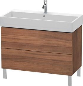 Duravit Waschtischunterbau L-CUBE 984x459mm 2 Au we hgl ES Nussbaum mitte