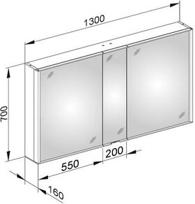 Keuco Spiegelschrank ROYAL MATCH Vorb 1300x700x160mm si-gb-elo A++