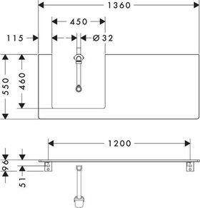 HG Konsole Xelu Q 1360x550mm m Auschnitt links eiche natur