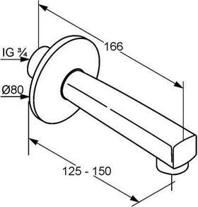 Kludi Wanneneinlauf STANDARD DN 20 Ausladung 150mm chr