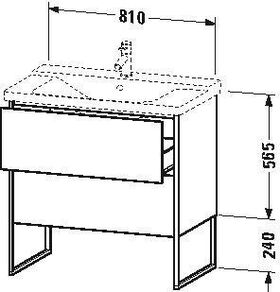 Duravit Waschtischunterbau XSQUARE 805x810x473mm flannel grey seidenmatt