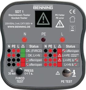 Steckdosentester SDT 1 z.Prüfung v.Schutzkon.steckd.BENNING