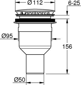 Grohe Ablaufgarnitur f Duschwanne Abgang senkr chr