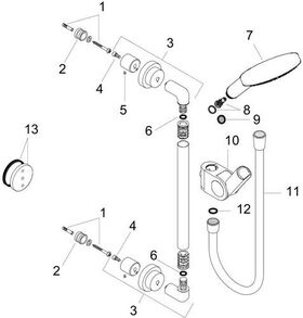 Brauseset AXOR CITTERIO m Axor 120 3jet Handbr pol. gold optic