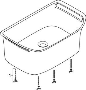 Waschschüssel AXOR URQUIOLA Aufsatzbecken 625x408mm weiß