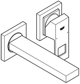 Grohe 2-Loch-Waschtischbatterie EUROCUBE Ausldg 171mm chr