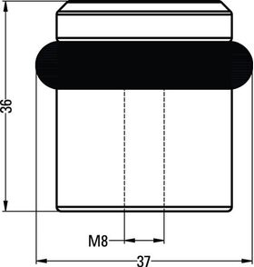 Bodentürpuffer 4735 D.39mm H.36mm Alu.schwarz ku.-besch.Dübelmontage HERMETA