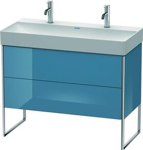 Duravit Waschtischunterbau XSQUARE 731x984x460mm stone blue hochglanz