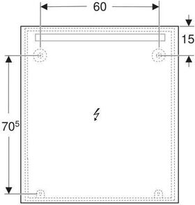 Geberit Lichtspiegel OPTION BASIC SQUARE LED-Bel oben Alu eloxiert 800x900x32mm