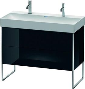 Duravit Waschtischunterbau XSQUARE 731x984x460mm schwarz hochglanz