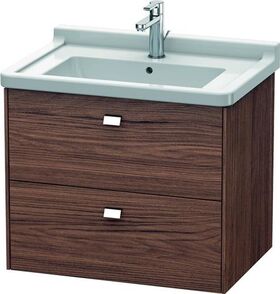 Duravit Waschtischunterbau BRIOSO Griffe chr 563x670x469mm nussbaum dunkel