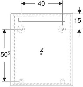 Geberit Lichtspiegel OPTION BASIC SQUARE LED-Bel oben Alu eloxiert 600x700x32mm