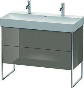 Duravit Waschtischunterbau XSQUARE 731x984x460mm flannel grey hochglanz