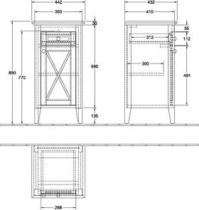 V&B Seitenschrank HOMMAGE 440x850x425mm Ans re Griffe we