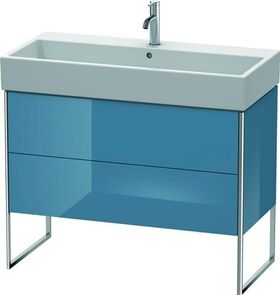 Duravit Waschtischunterbau XSQUARE 731x984x460mm stone blue hochglanz