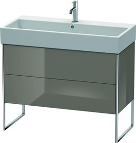 Duravit Waschtischunterbau XSQUARE 731x984x460mm flannel grey hochglanz