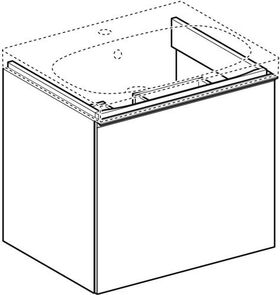 Geberit Waschtischunterschrank ACANTO 595x535x475mm La ma sw Fr Glas schwarz