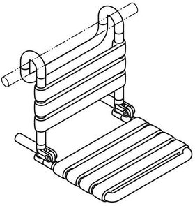 Hewi Einhängesitz SERIE 801 448x393x504mm, klappbar stahlblau