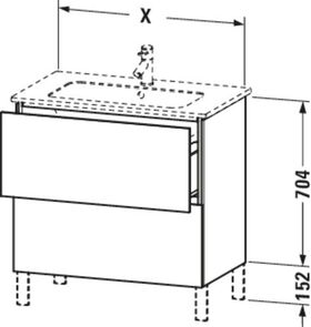 Duravit Waschtischunterbau L-CUBE 820x481x704mm weiß hochglanz