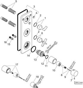 Thermostatmodul AXOR CITTERIO E DN 20, Unterputz 38x12 chrom