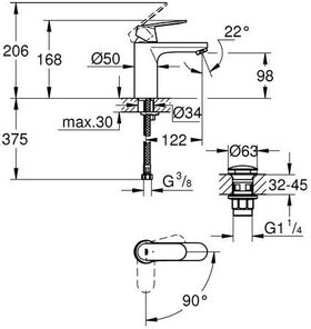 Grohe EH-WTbatt EUROSMART C 1/2Zoll M-Size chr