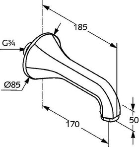 Kludi Wanneneinlauf ADLON DN 20 chr